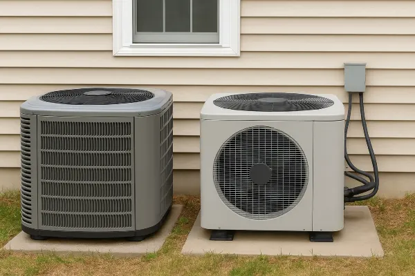 2 AC units outside the house on a concrete slabs next to each other from Leander Air Conditioning Repair in Leander, TX - Leander Air Conditioning Service 2 AC units outside the house on a concrete slabs next to each other from Leander Air Conditioning Repair in Leander, TX - Leander Air Conditioning Service